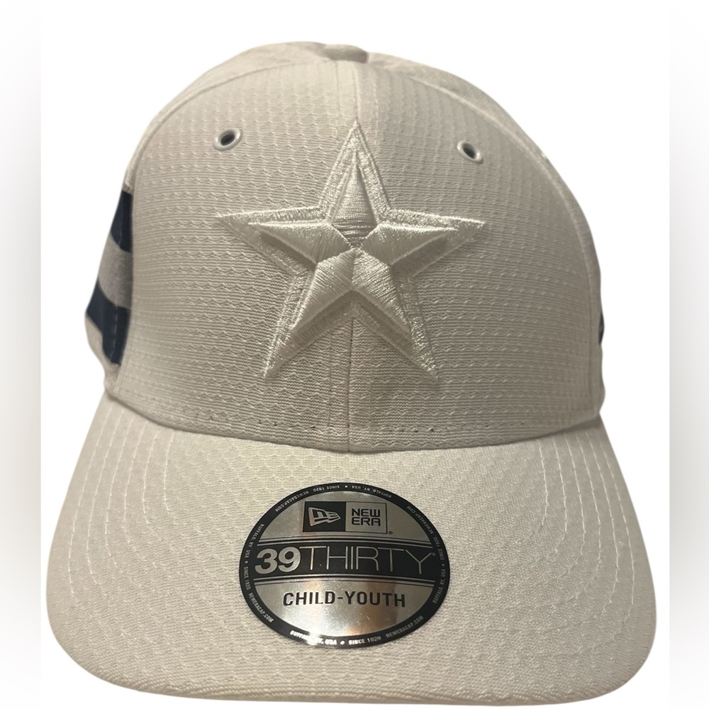 New Era White Unisex Youth Child 39THIRTY Cap with Embroidered Star